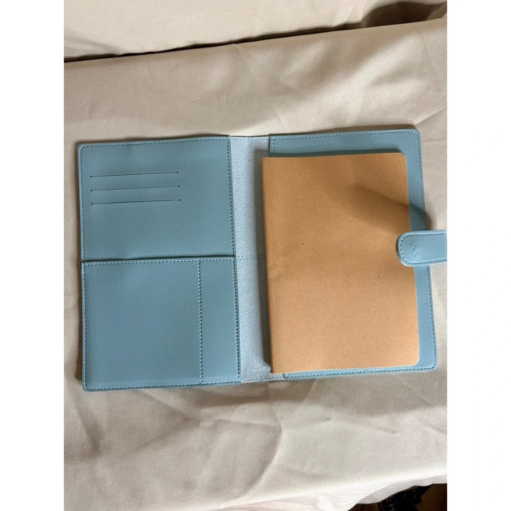 Lifewave Light Blue Faux Leather Journal Notebook Cover Magnetic Snap Closure